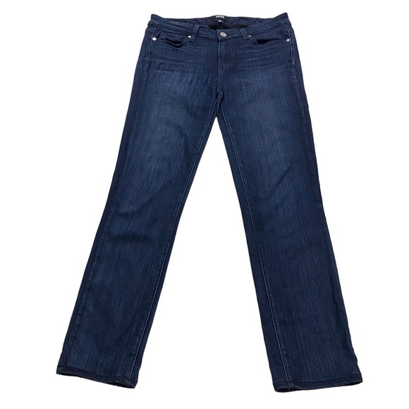 Paige Skyline Skinny in Georgie Wash Women Jeans Sz 28 x27 Dark Whiskered Denim - Picture 1 of 16